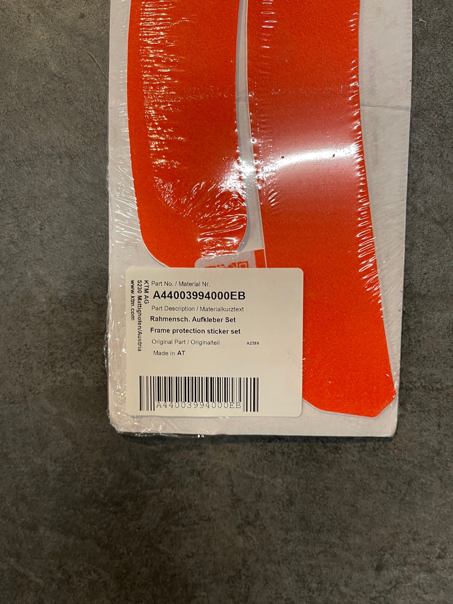 RAHMEN-SCHUTZAUFKLEBERSET ORANGE